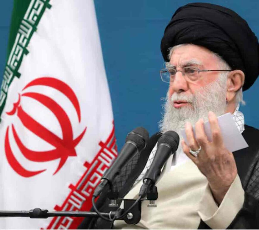 Iran's Supreme Leader Ayatollah Ali Khamenei speaks during a meeting