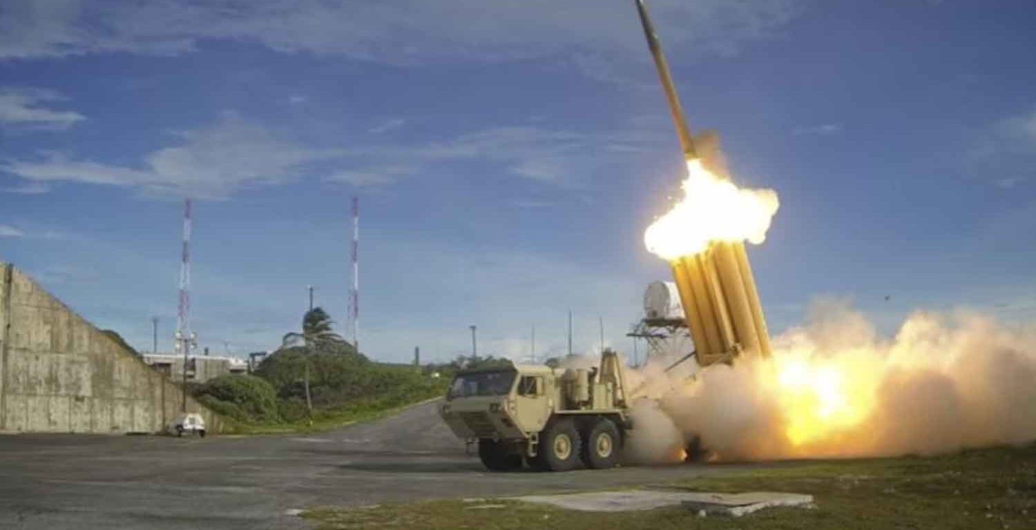 A Terminal High Altitude Area Defense (THAAD) interceptor is launched, in this undated handout photo. U.S. Department of Defense.