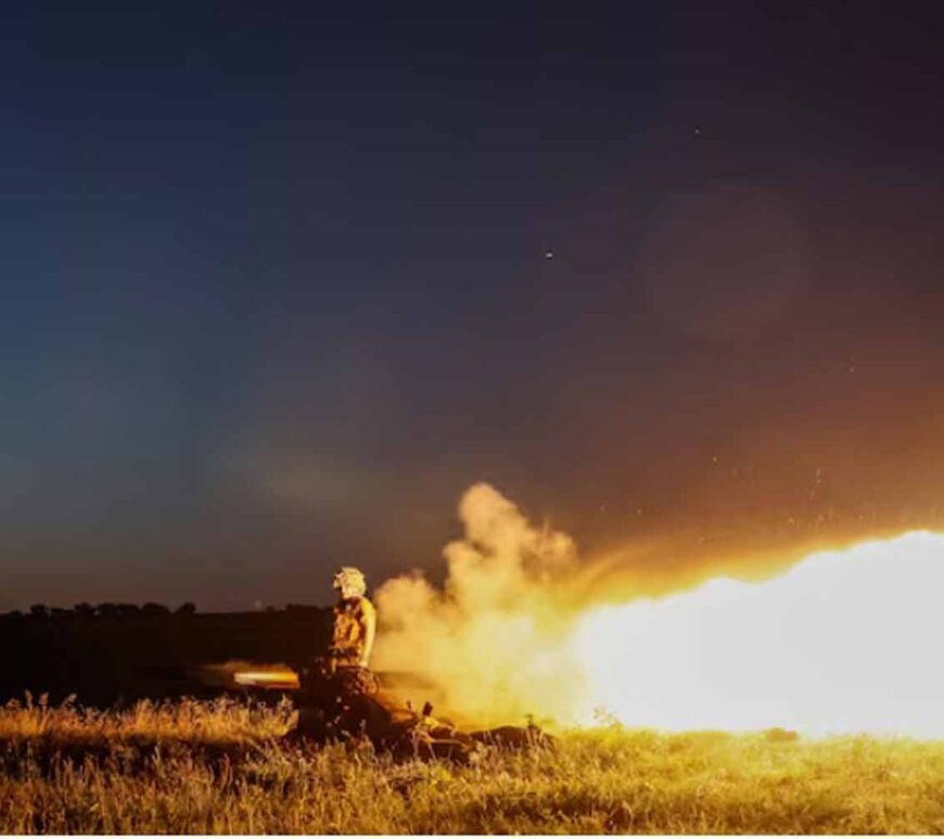 Ukrainian service members of the 33rd Separate Mechanised Brigade fire an anti-tank guided missile weapon system MILAN as they attend a military drill near a frontline, amid Russia's attack on Ukraine, in Donetsk region, Ukraine.