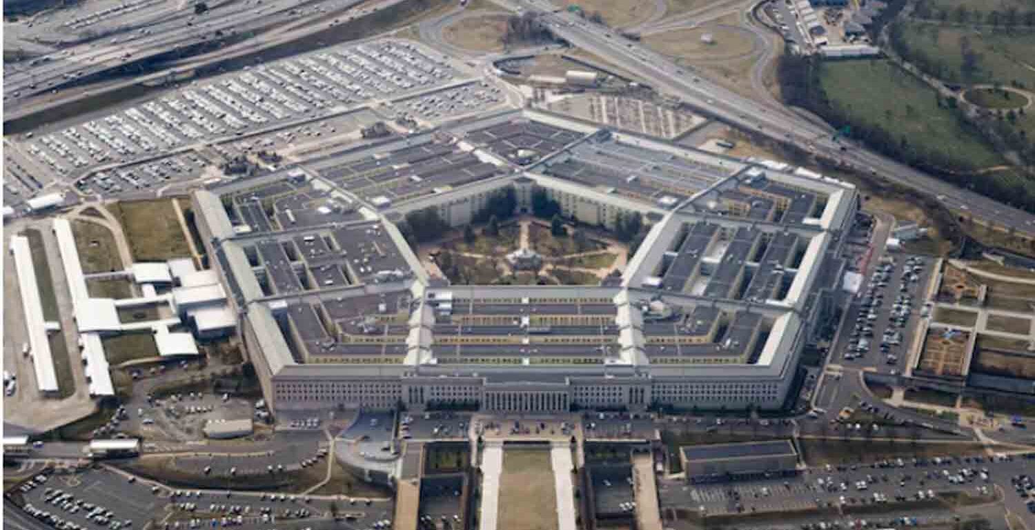 The Pentagon is seen from the air in Washington.