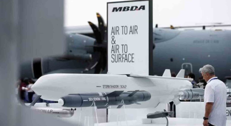 Air-launched long-range Storm Shadow/SCALP cruise missile, manufactured by MBDA, pictured at the 54th International Paris Air Show at Le Bourget Airport near Paris, France۔