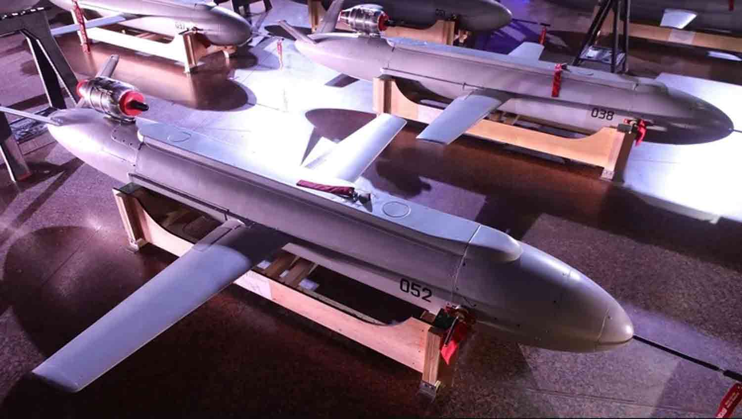Long-range-Peklo-(Hell)-missile-drones-are-displayed-in-Kyiv