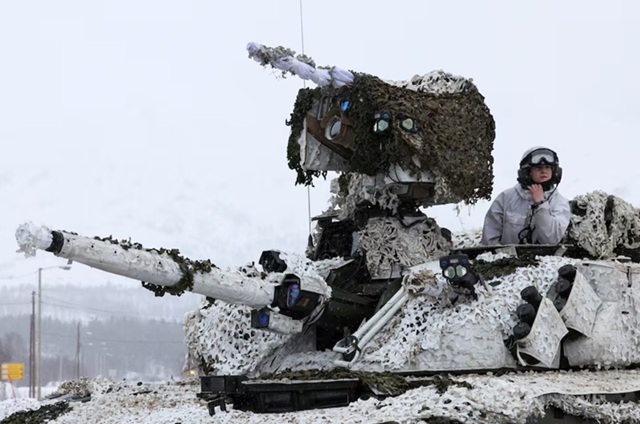 Norwegian army participates in a military exercise in Norwey Arctic circle